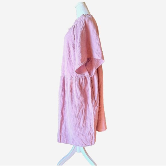 Old Navy Women’s 3X Lavender Crinkle Gauze Split-Neck Mini Swing Dress NWT - Picture 3 of 8